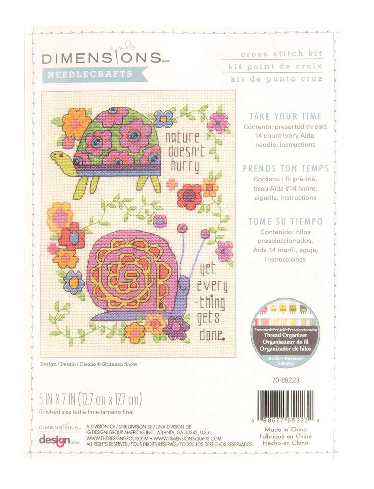 Cross Stitch Kit "Take Your Time" 70-65223 by Dimensions