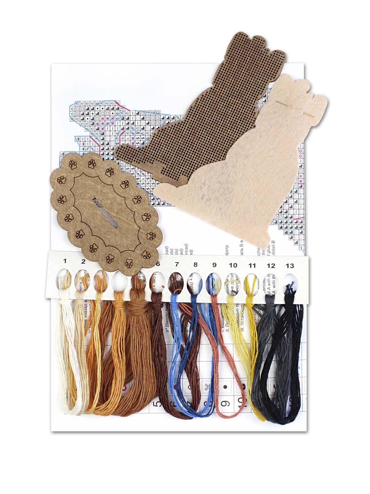 Kit de punto de cruz sobre madera MP Studia SO-166 French Bulldog and Duck – Bulldog Francés con Patito 14x12x7 cm