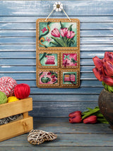 Wooden Cross-Stitch Kit "Spring Collage" MP Studia SO-123 – Decoration 26×17 cm