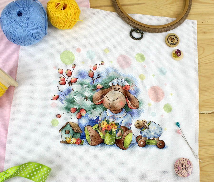 Cross Stitch Kit "Curly Sheep" SNV-835 MP Studia