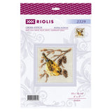 Cross Stitch Kit "Siskin" Riolis 2329 - Decorative Bird 10x10 cm with Aida Zweigart