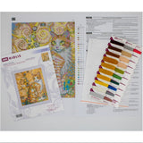 Kit de Punto de Cruz “Golden Cat” Riolis 2319 – Gato artístico 15x18 cm con Aida Zweigart