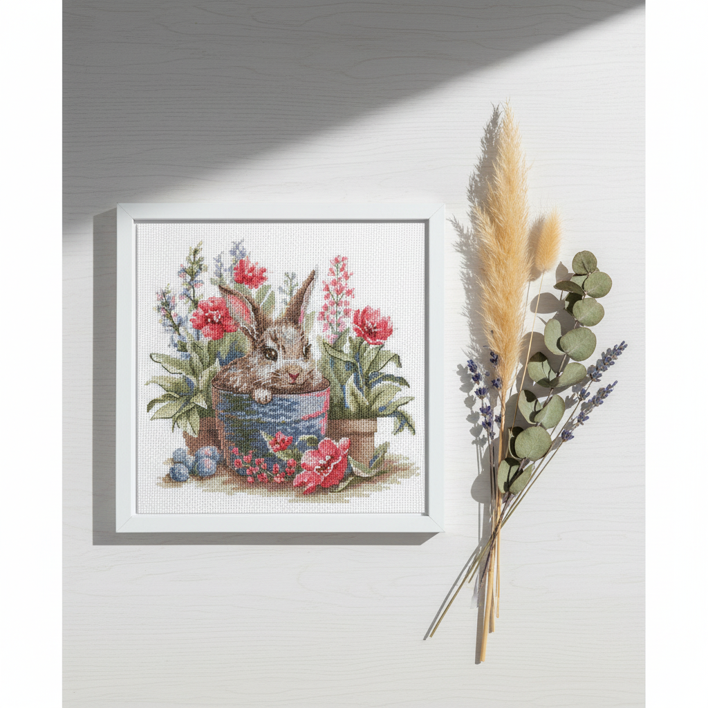 Kit punto de cruz Blooming Bunny A1030 Aine