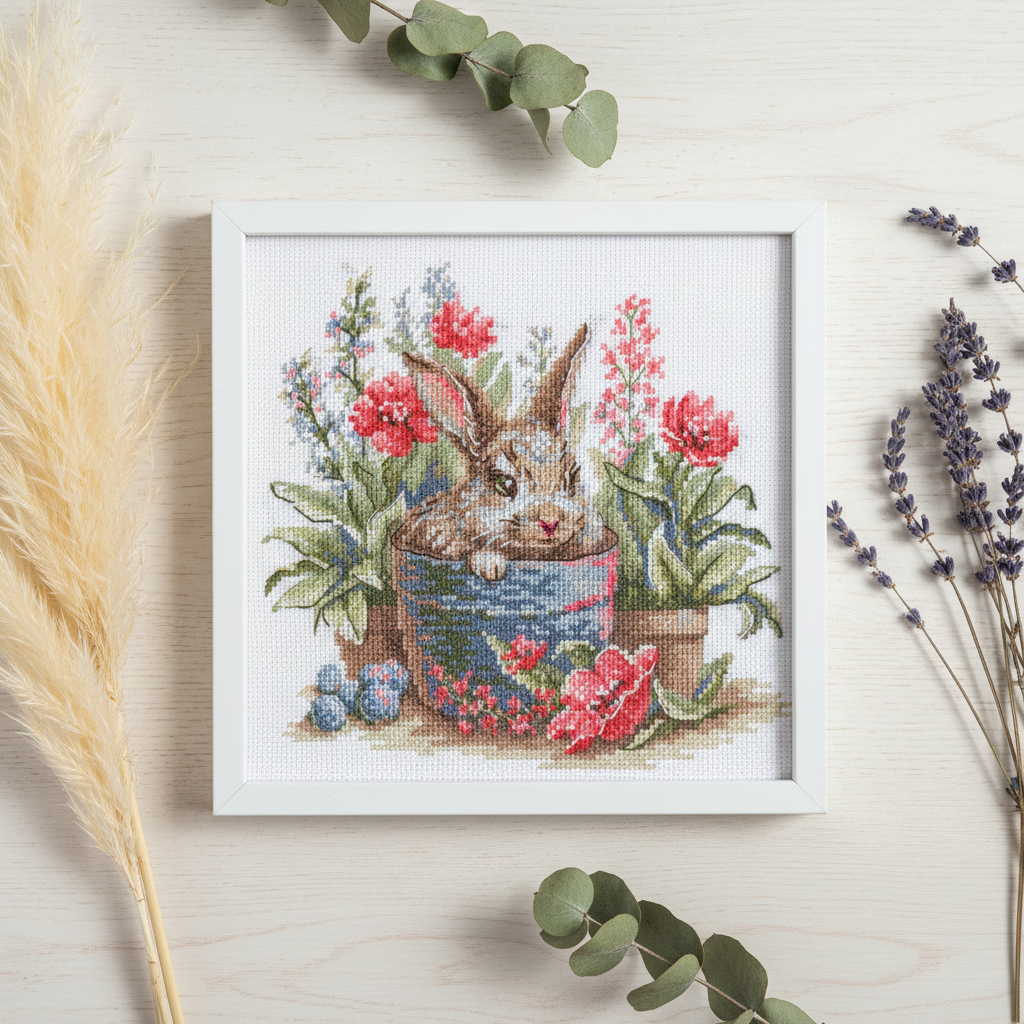 Kit punto de cruz Blooming Bunny A1030 Aine