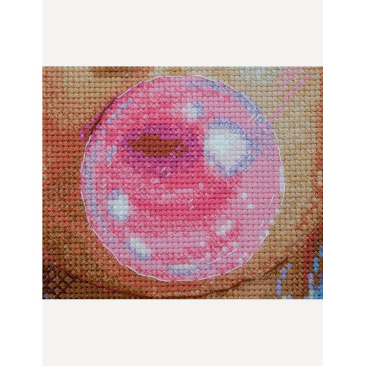 Aine Cross Stitch Kit A1032 Bubblegum Dreams – Modern Portrait on 14 Aida