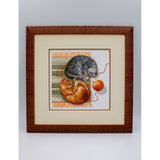 Aine A1035 Cats and Threads Cross Stitch Kit – Cats with Ball of Yarn on Aida 14