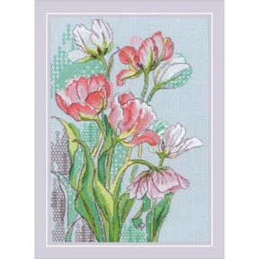 Kit de punto de cruz Riolis 2354 – Graceful Tulips, tulipanes, 21 × 30 cm