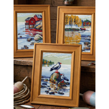 Riolis Cross Stitch Kit "By the Lake" 27x13 cm - Landscape with birds and lake