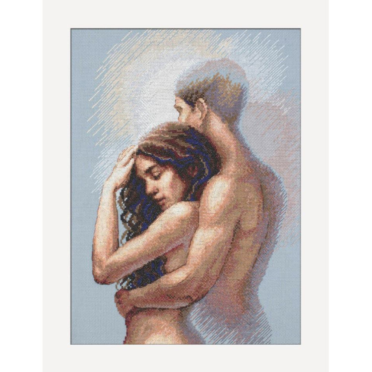 Kit punto de cruz Together A1036 Aine pareja abrazándose diseño romántico