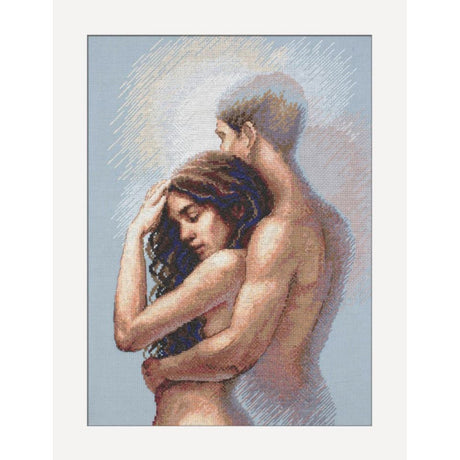 Kit punto de cruz Together A1036 Aine pareja abrazándose diseño romántico
