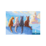 Kit de punto de cruz Aine SRA1034 Cats by the Sea – Gatos junto al Mar 30x21 cm