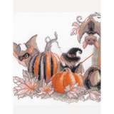 Kit de punto de cruz Aine Collection SRA1031 – “Fiesta de murciélagos y calabazas”