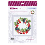 Kit de punto de cruz Riolis 2323 Wreath with Berries, corona de frutos rojos, 30 x 30 cm