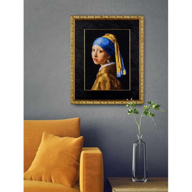Kit punto croce Riolis 2373 – La ragazza colto di perle secondo J. Vermeer, 30 × 40 cm