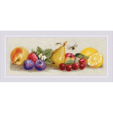 Kit de punto de cruz Riolis 2357 – Taste of Summer, bodegón de frutas, 40 × 15 cm