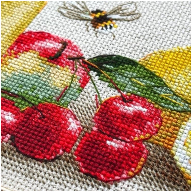 Kit de punto de cruz Riolis 2357 – Taste of Summer, bodegón de frutas, 40 × 15 cm