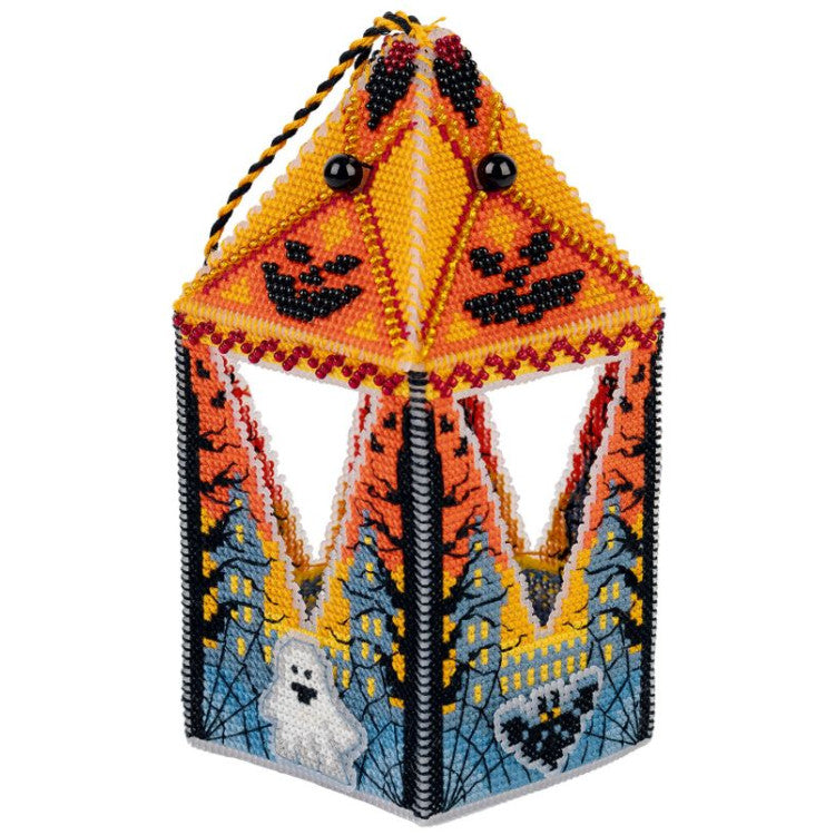 Kit de punto de cruz PANNA PIG-7488 linterna bordada tridimensional con diseño místico y cuentas decorativas
