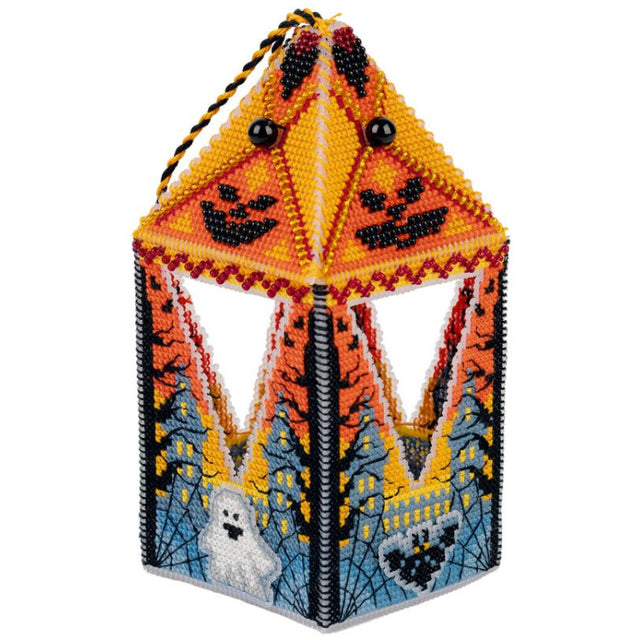 Kit de punto de cruz PANNA PIG-7488 linterna bordada tridimensional con diseño místico y cuentas decorativas