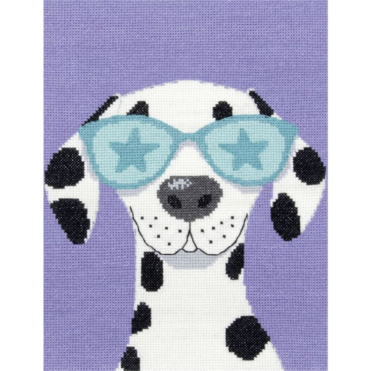 Cross Stitch Kit "Dalmatian" PANNA PNK-7541 - Embroidery on clothes with soluble canvas 19x25 cm