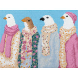 Cross Stitch Kit "Stylish Pigeons" PANNA PNK-7550 – Embroidery on clothes with soluble canvas 23x17.5 cm