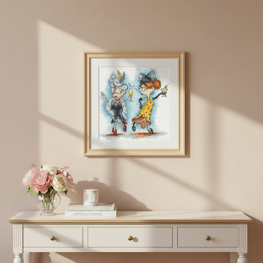 Cross stitch kit "Grandmas at Party" SANB-19