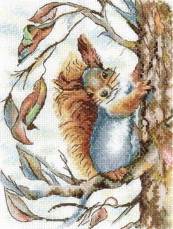 Kreuzstich-Set Andriana SANB-20 Eichhörnchen 15 x 19 cm