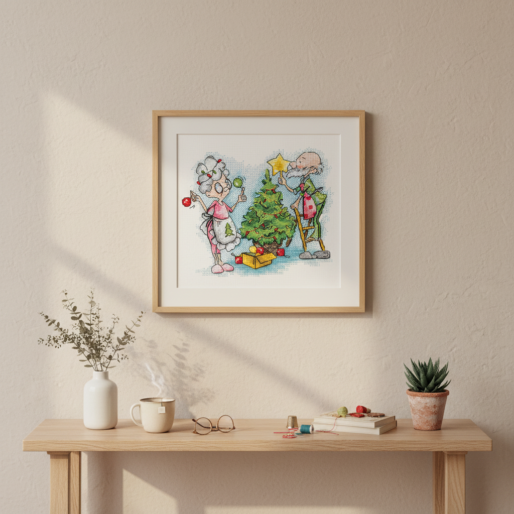 Cross Stitch Kit "Grandma and New Year" Andriana SANB-27 – Fun and Christmas Design