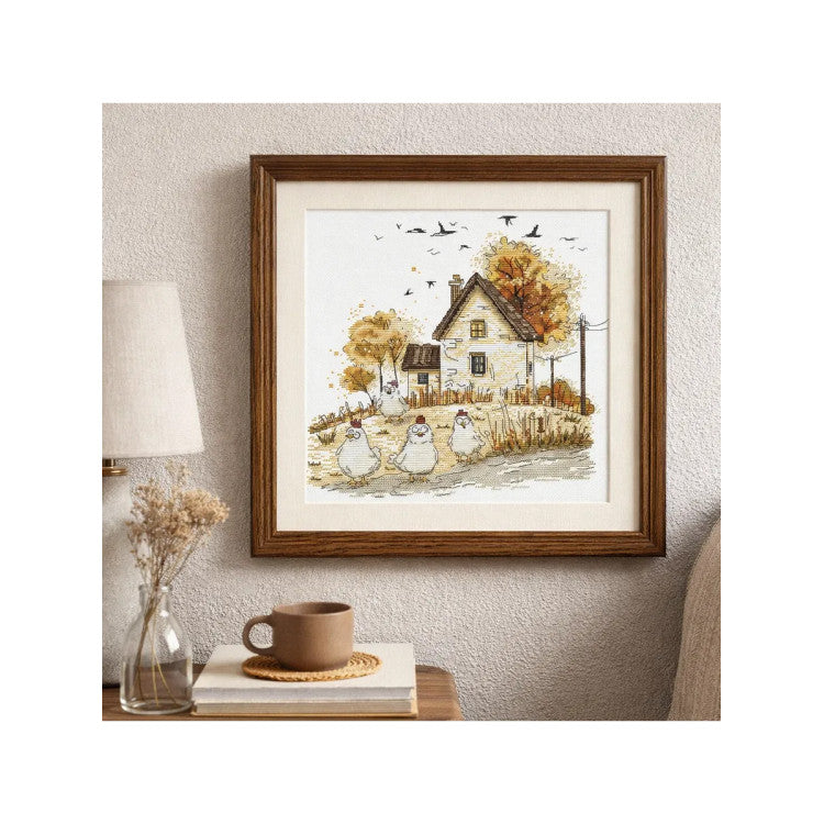 Kit de punto de cruz Andriana SANH-08 Mistresses of the Yard – Dueñas del Patio 22,5x21 cm