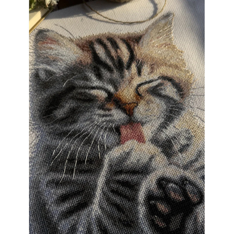 Kit de punto de cruz Andriana SANM-46 Soft Paws – Gatito con Patitas Suaves 27x27,5 cm