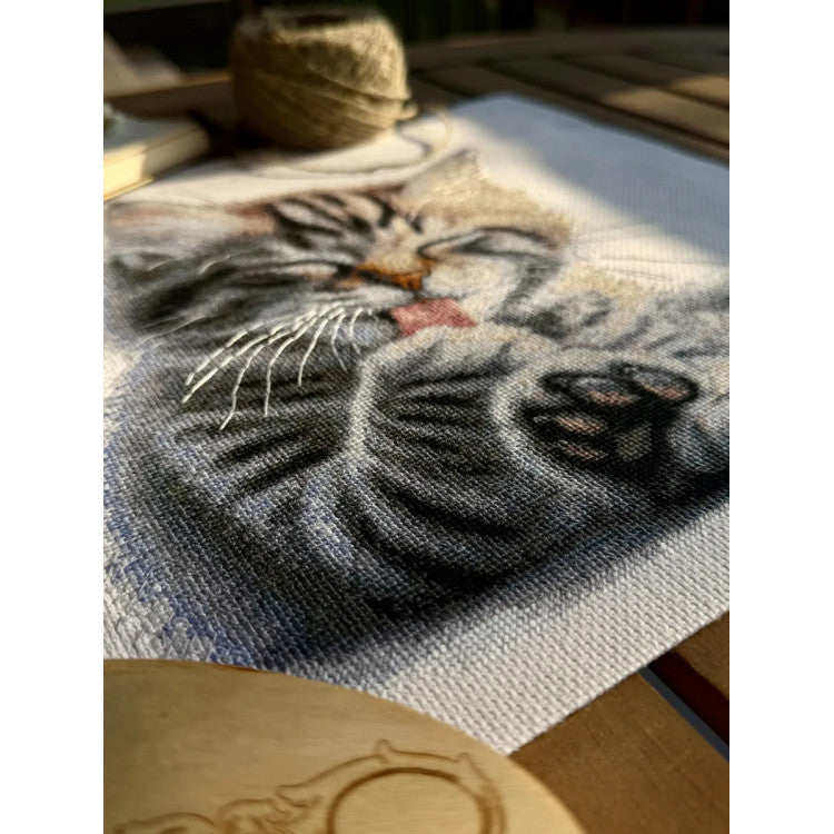 Kit de punto de cruz Andriana SANM-46 Soft Paws – Gatito con Patitas Suaves 27x27,5 cm