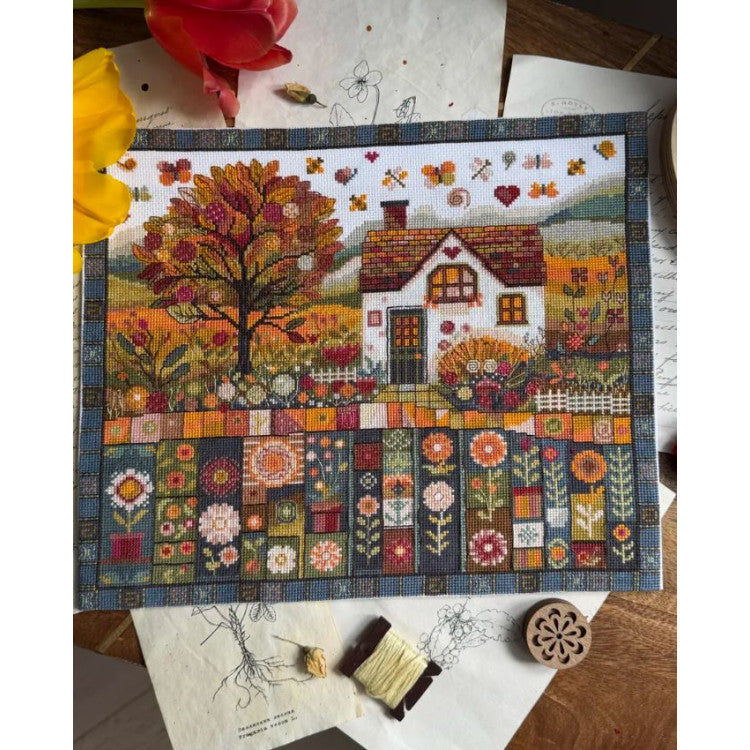 Cross Stitch Kit "Autumn Patterns" Andriana SANO-36 - Decorative Autumn Landscape 32x27 cm Aida 16 ct
