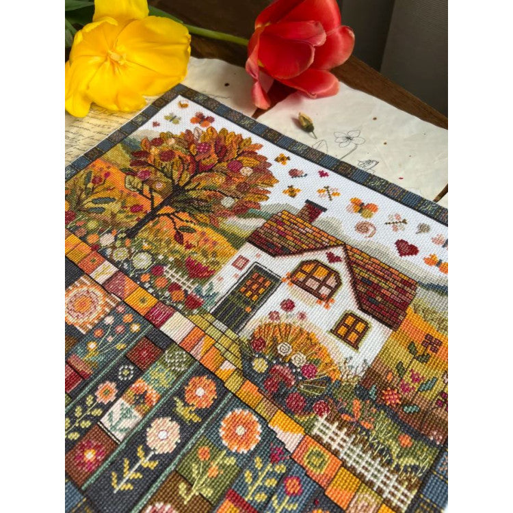 Cross Stitch Kit "Autumn Patterns" Andriana SANO-36 - Decorative Autumn Landscape 32x27 cm Aida 16 ct