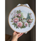 Kit de point de croix « Tendre pivoine » Andriana SANP-79 – Pivoines romantiques 25x21 cm Aïda 16 ct