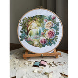 Kit de punto de cruz Andriana SANS-84 Dream Garden – Jardín de Ensueño 24x22 cm