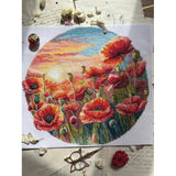 Kit de punto de cruz Andriana SANS-85 Sun in Poppies – Sol entre Amapolas 29x27 cm
