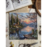 Cross Stitch Kit "Quiet Shore" Andriana SANT-21 – Natural landscape with lake 19x18.5 cm