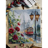 Cross Stitch Kit "Morning Tram" Andriana SANU-11 - Urban tram 24.5x27 cm Aida 16 ct