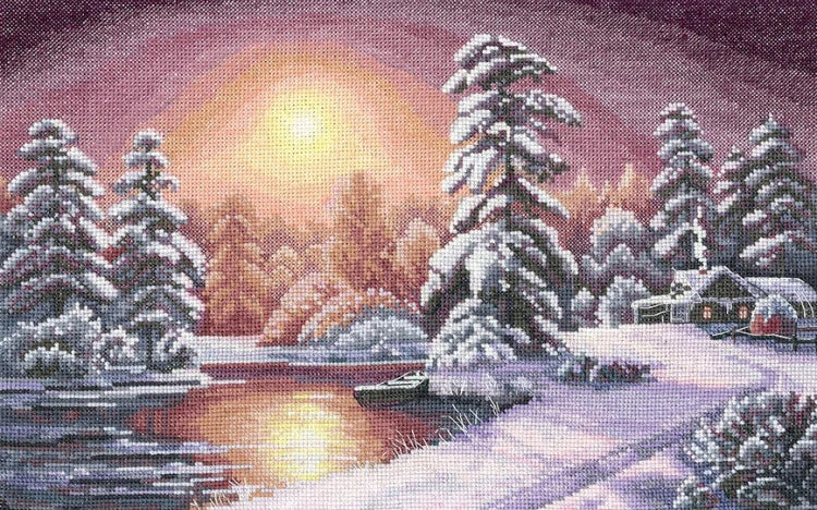 Kreuzstich-Set "WINTER DAWN" Wintermorgenröte SANZ-72