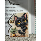 Kit de punto de cruz Andriana SANZ-76 Bookmark Baby – Marcapáginas Gatito 7,5x10 cm