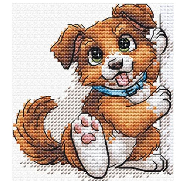 Kit de punto de cruz Andriana SANZ-77 Bookmark Friend – Marcapáginas Perrito 9x9,5 cm