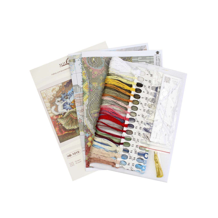 Cross Stitch Kit MP Studia Riding an Elephant SNV-1015 cats on elephant