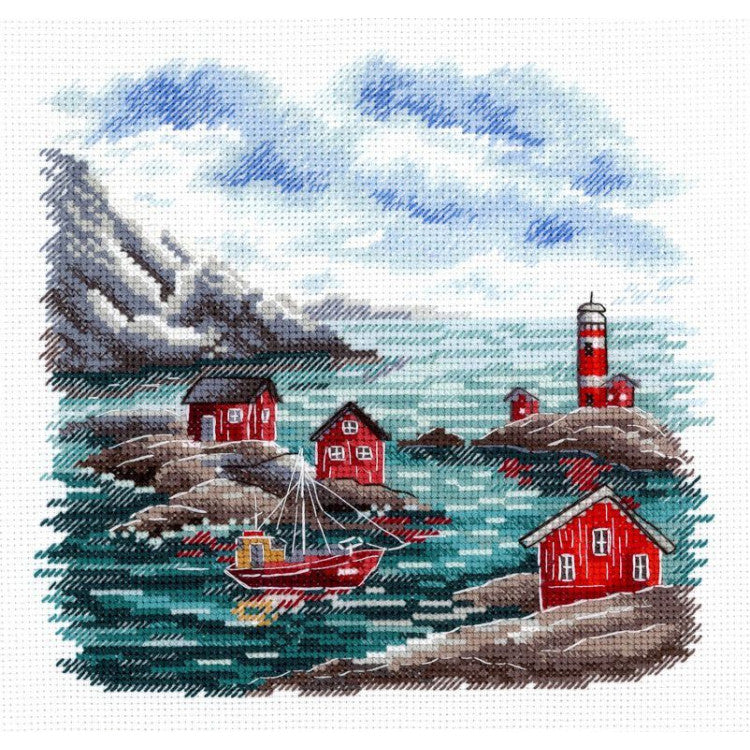 Kit de punto de cruz MP Studia SNV-953 – Costa escandinava 16x16 cm