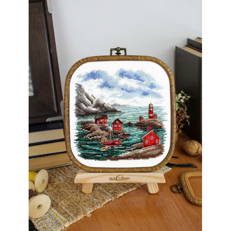 Vista adicional de Kit de punto de cruz MP Studia SNV-953 – Costa escandinava 16x16 cm