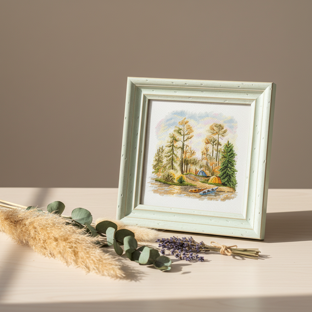 Vista adicional de Kit de punto de cruz MP Studia SNV-954 – En el bosque de pinos 15x16 cm