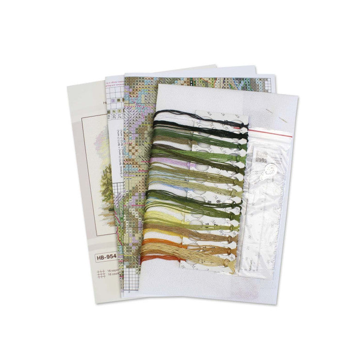 Vista adicional de Kit de punto de cruz MP Studia SNV-954 – En el bosque de pinos 15x16 cm