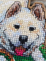 Kit de punto de cruz sobre madera MP Studia SO-170 Shiba Inu 17x12 cm