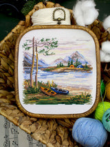 Kit de punto de cruz MP Studia SNV-956 Overnight Stay in Nature – Noche en la Naturaleza 16x16 cm