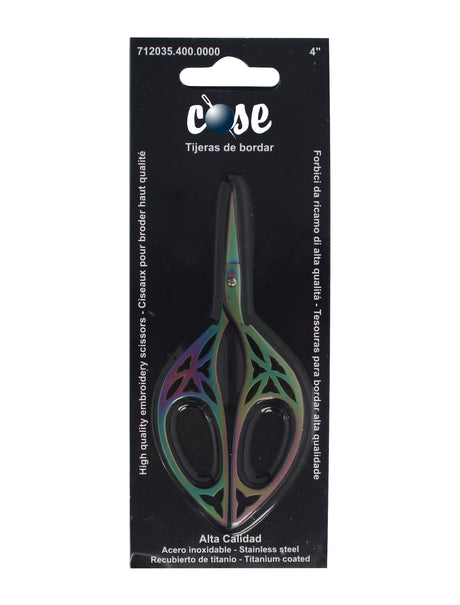 Tijera de bordar morado-verde Cose 712035 en blíster