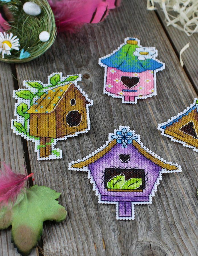 Cross Stitch Kit "Bird Houses. Magnets" SR-922 by MP Studia