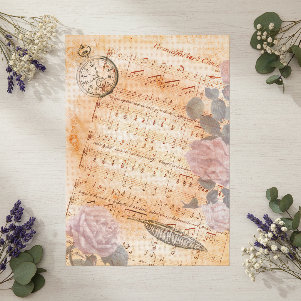 Aida Fabric 18 Ct. "Melody of Time" - MP-Studia - 21x30 cm SKD-211 